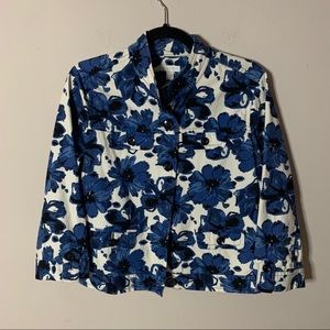 Charter Club Blue Floral Jacket Blazer